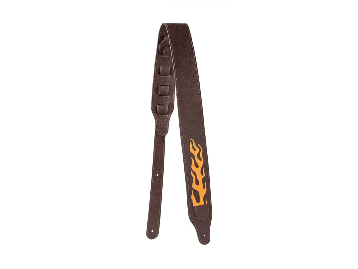 Fire-themed guitar strap
